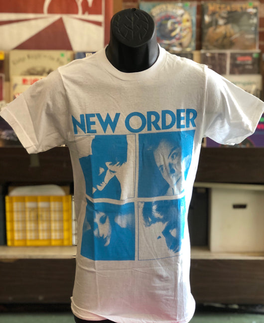 New Order - Blue on White T Shirt